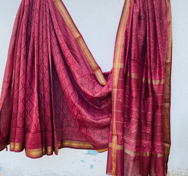 Aroma ttire Pure Maheshwari Silk Saree