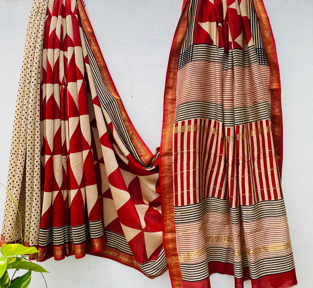 Aroma ttire Pure Maheshwari Silk Saree